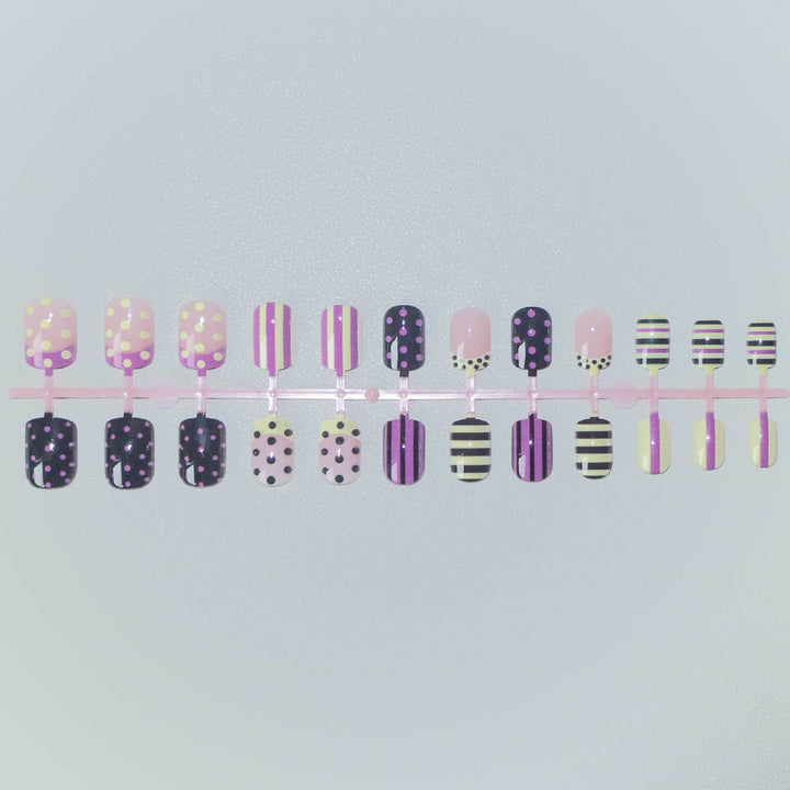 Artistic Striped and Polka Dot Nail Art Kit
