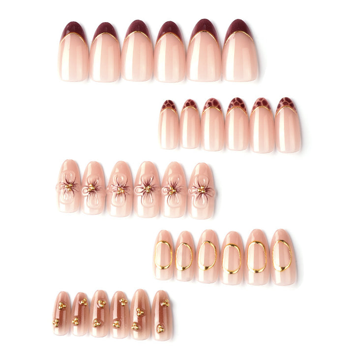 Elegant Floral Accent Press-On Nail Art Kalsten