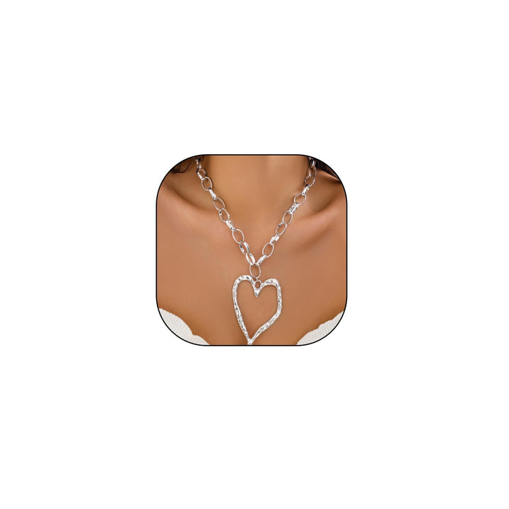 Statet Heart and Pearl Chain Necklace Kalsten