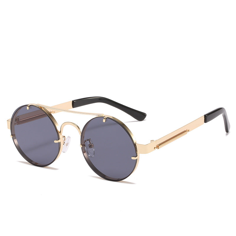 Women's round designer sunglasses with innovative metal frame and protective lenses Kalsten