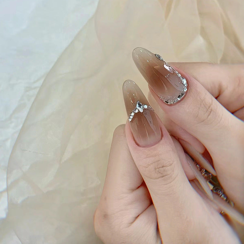 Elegant Press-On Nails with Crystal Accents Kalsten