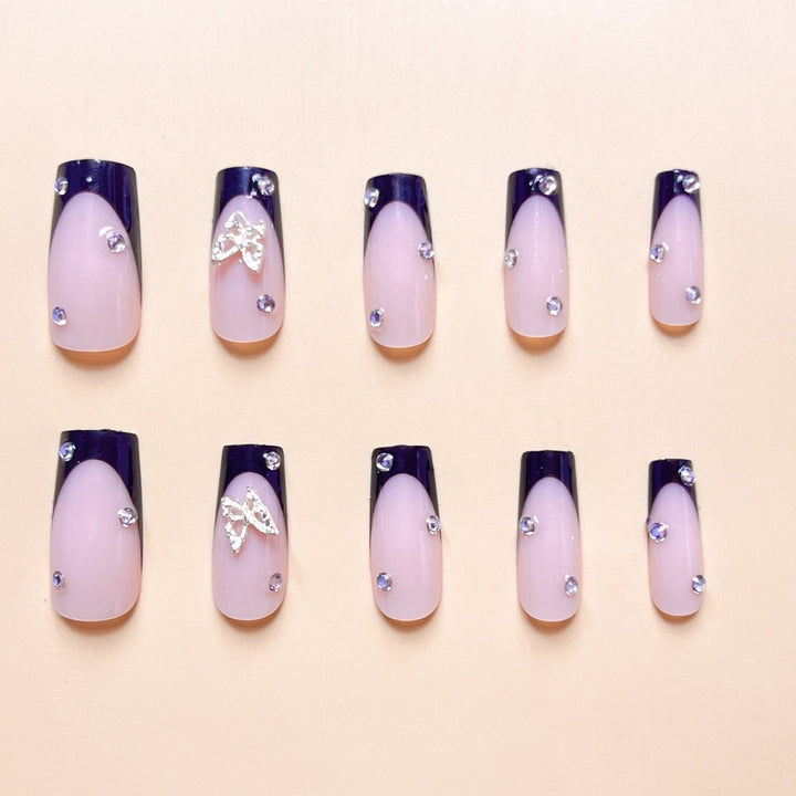 Elegant Butterfly Decorative Press-On Nail Extensions Kalsten