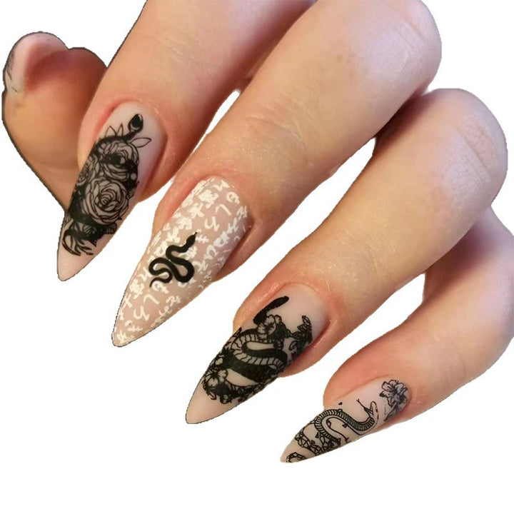 Artificial Nail Set with Glamorous Marbled Design Kalsten