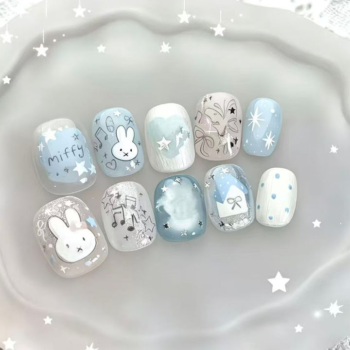 Whimsical Bunny-Themed Press-On Nail Set Kalsten