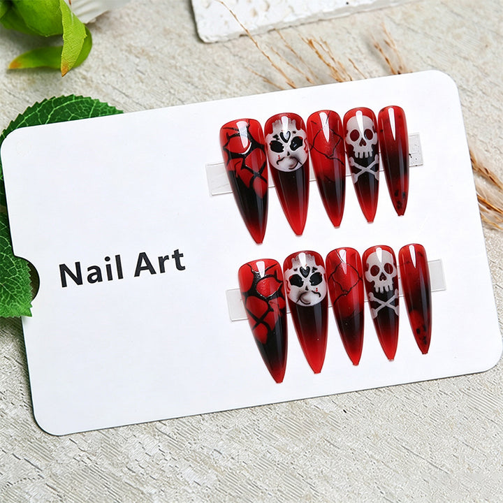 Creative Halloween Nail Art with Spider Web and Skull Designs Kalsten