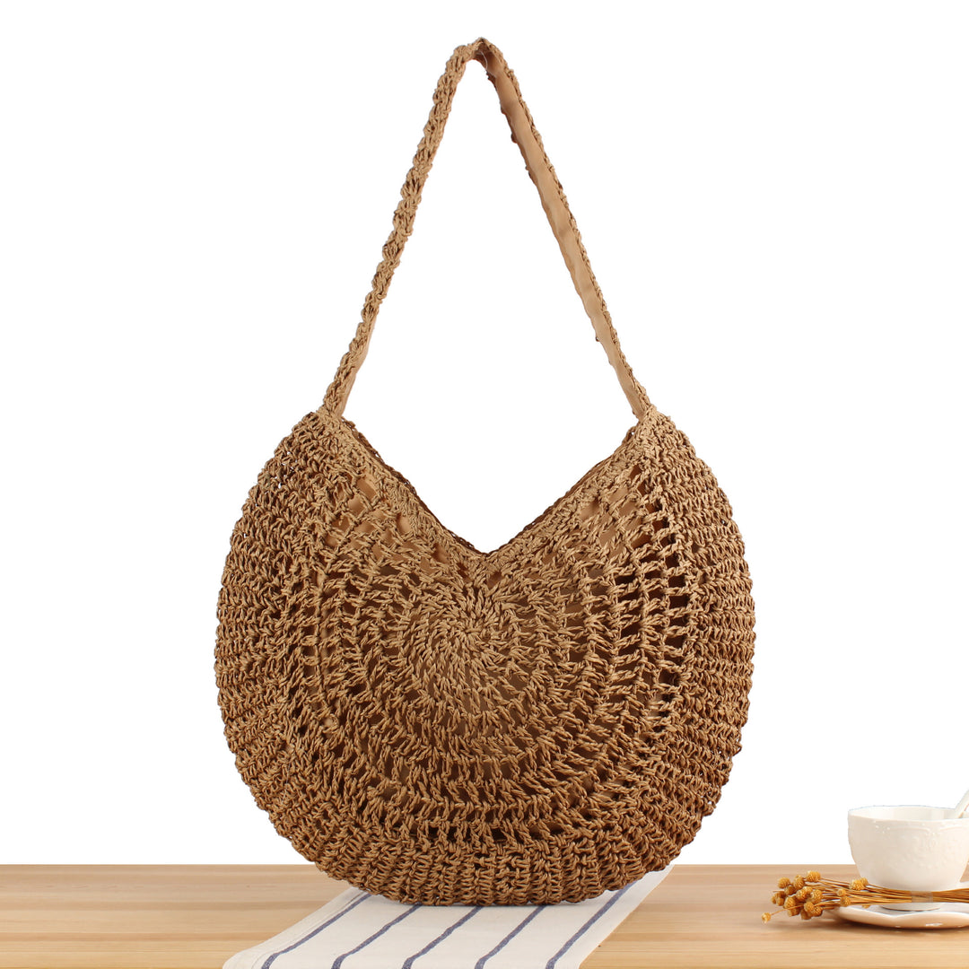 Hand-knotted tote bag with intricate wave pattern Kalsten
