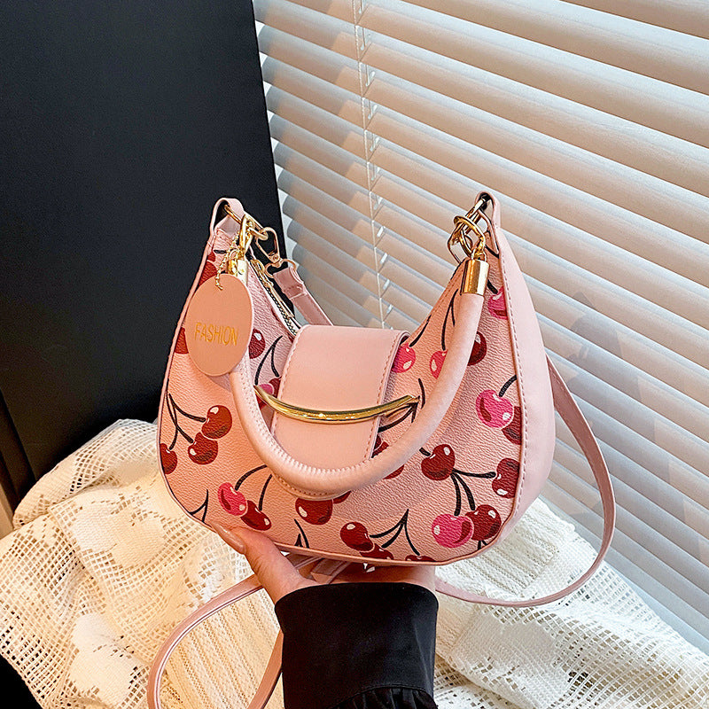 Chic Cherry Print Handbag