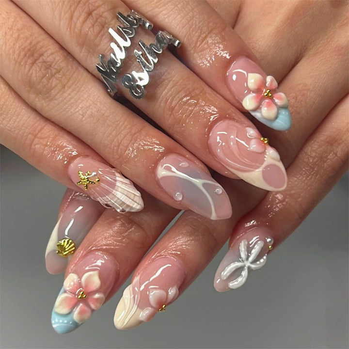 Artistic 3D Floral Nail Art