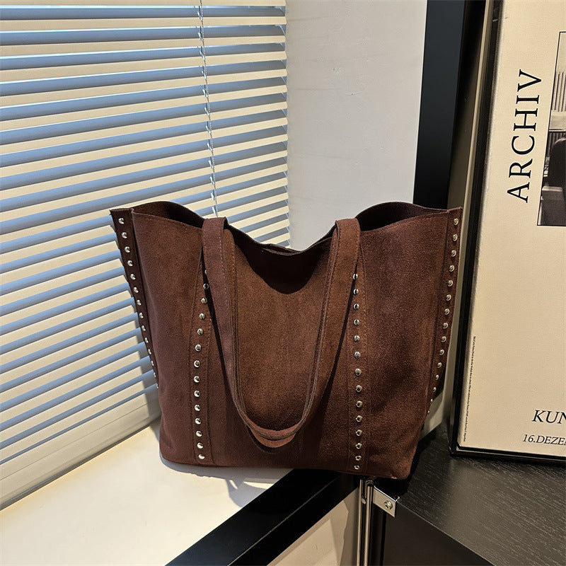 Chic Studded Suede Tote Bag Kalsten
