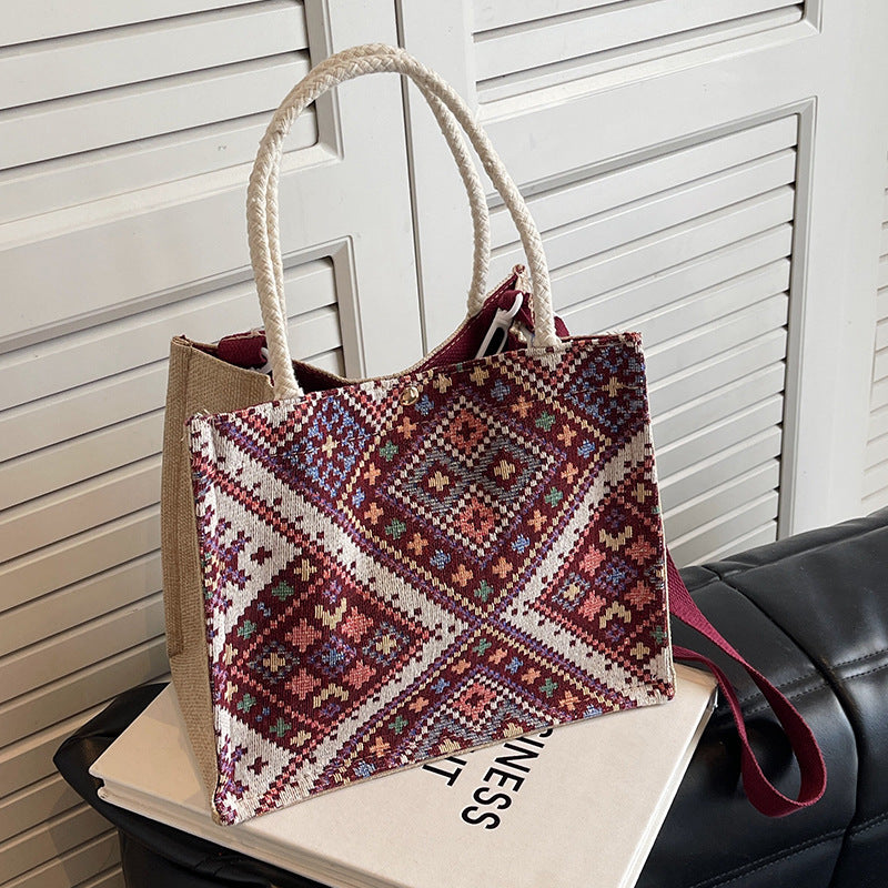 Decorative Patterned Canvas Tote Bag
