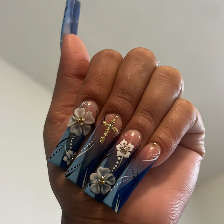 Decorative Floral Nail Art Extensions Kalsten