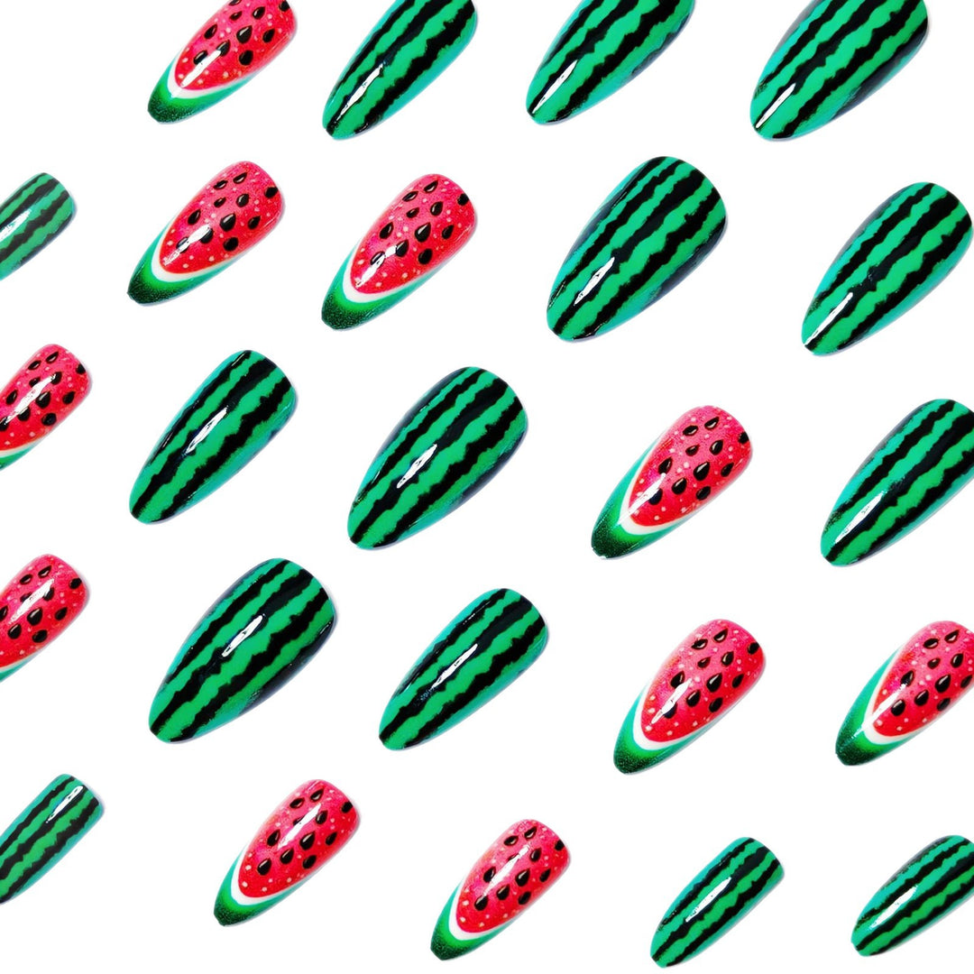 Watermelon-Inspired Nail Art Kalsten