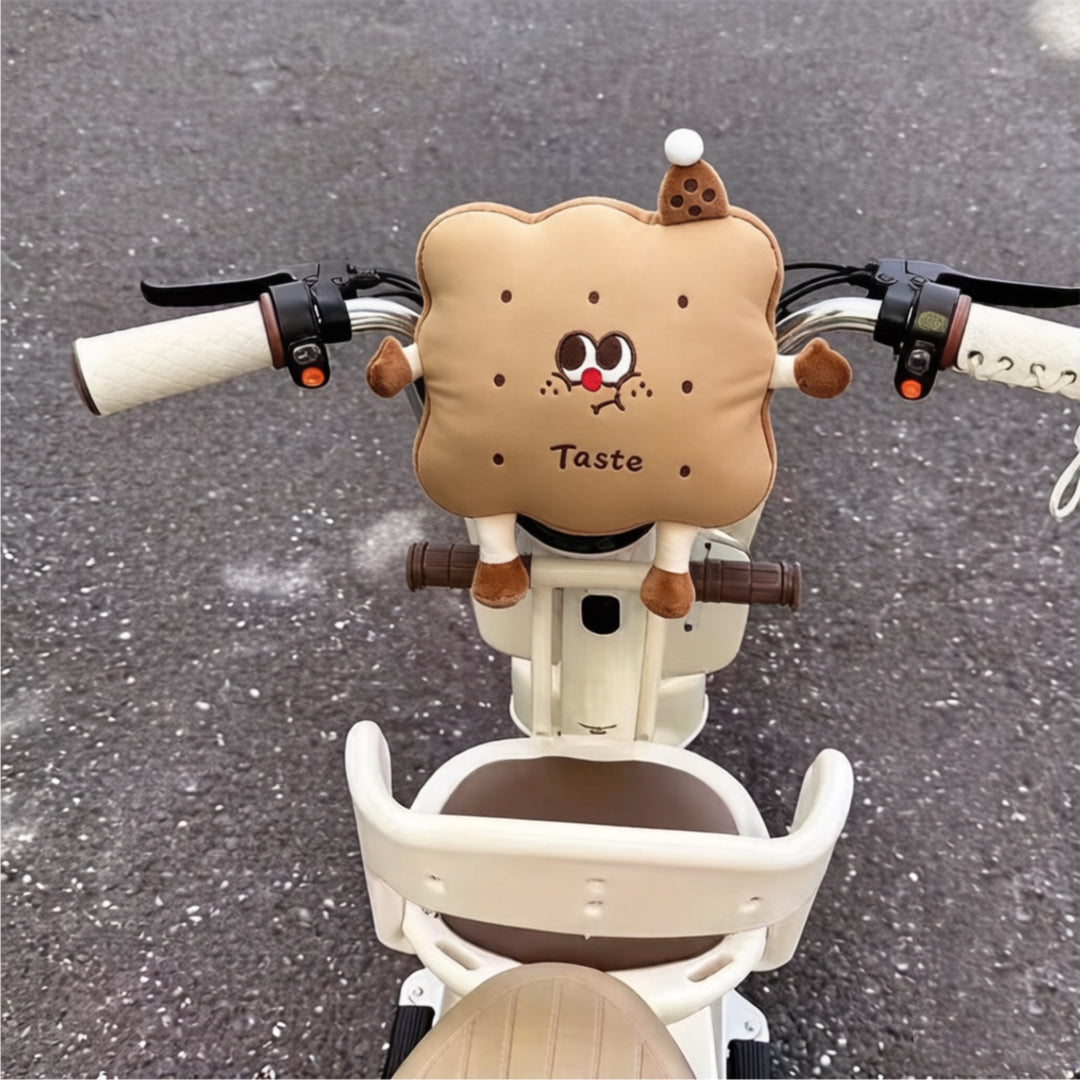 Padded handlebar mittens for scooter with cute plush cat design