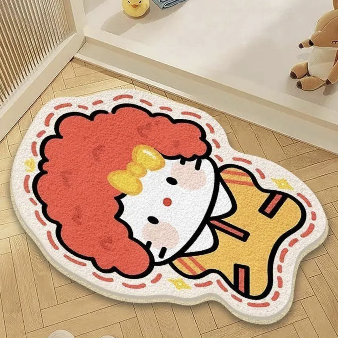 Playful Cartoon Character Area Mat