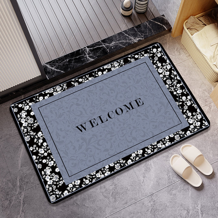 Floral Patterned Bathroom Mat Kalsten