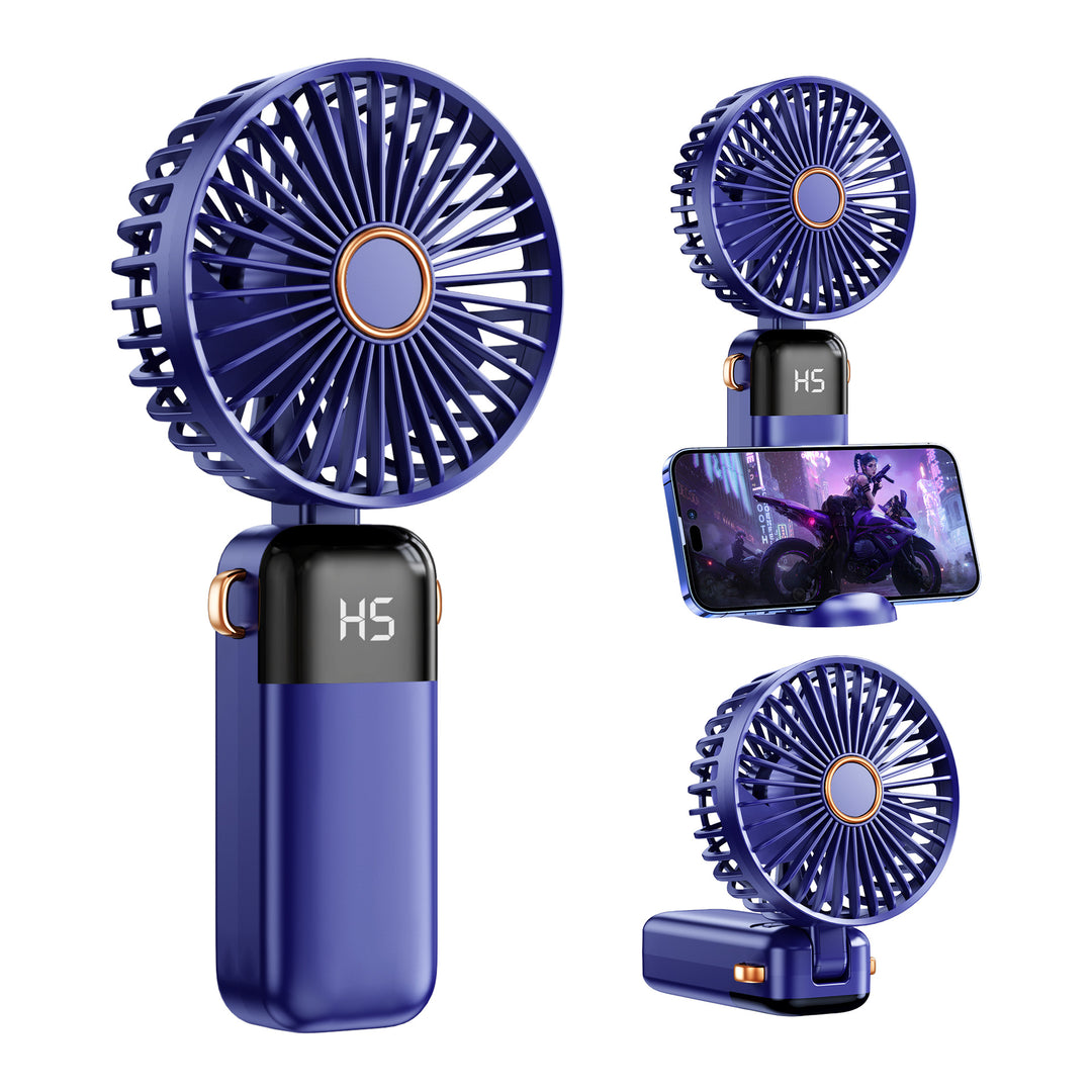 Unisex nan USB rechargeable handheld fan with LED battery indicator and quiet brushless motor Kalsten