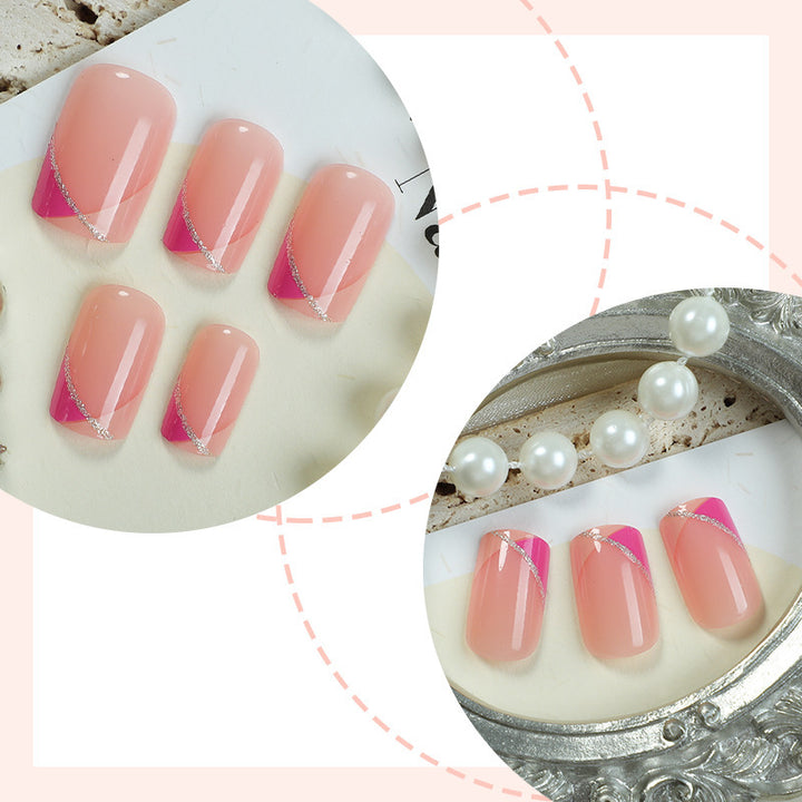 Artificial nail set with elegant gradient and glitter details Kalsten