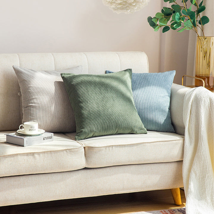 Cord decorative cushion cover with fine ribbed structure and concealed zipper Kalsten