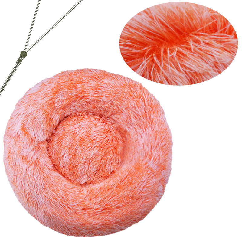 Cozy Round Plush Dog Bed