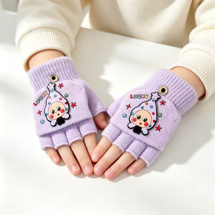 Playful Cartoon Fingerless Gloves Kalsten