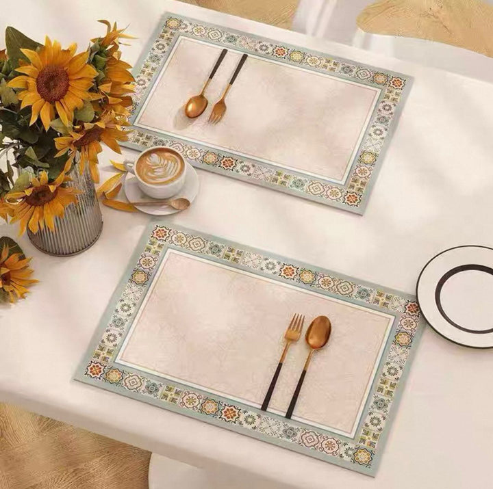 Elegant Floral Pattern Dining Placemats Kalsten