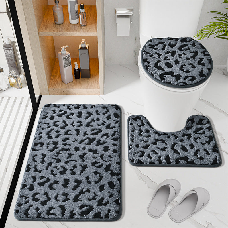 Soft Luxury Leopard Print Bath Rug Set Kalsten