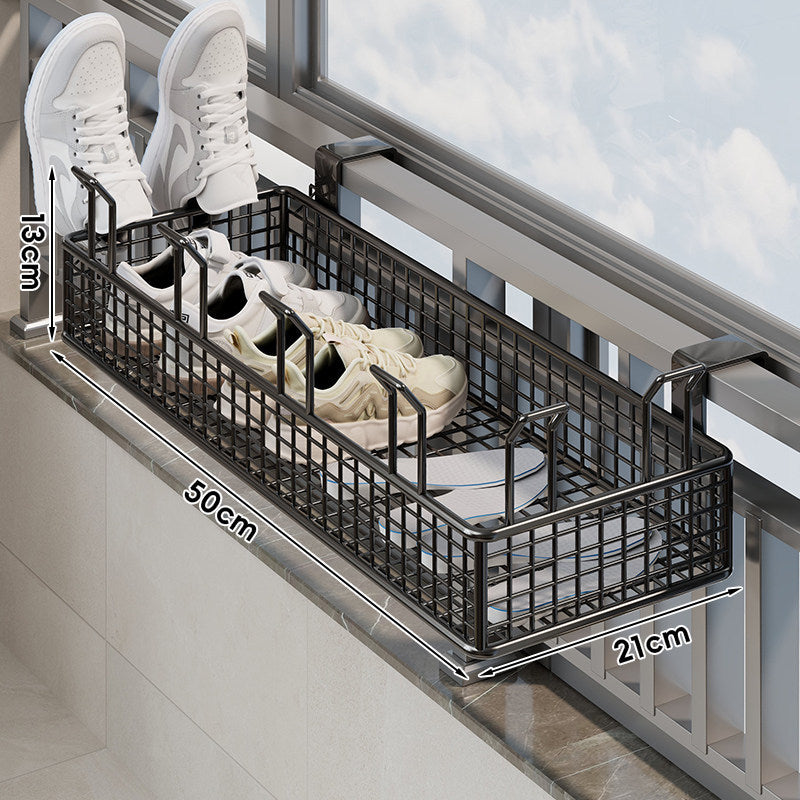 Over-Window Hanging Shoe Drying and Storage Basket Organizer