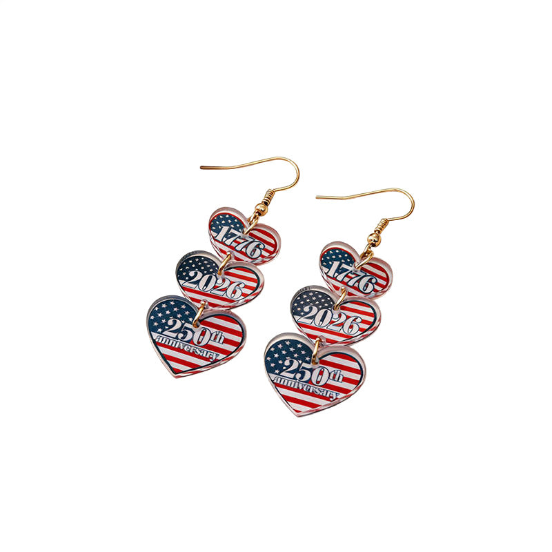 Women's eye-catching statement earrings made of acrylic with patriotic bow pendant Kalsten