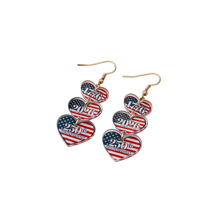 Women's eye-catching statement earrings made of acrylic with patriotic bow pendant Kalsten