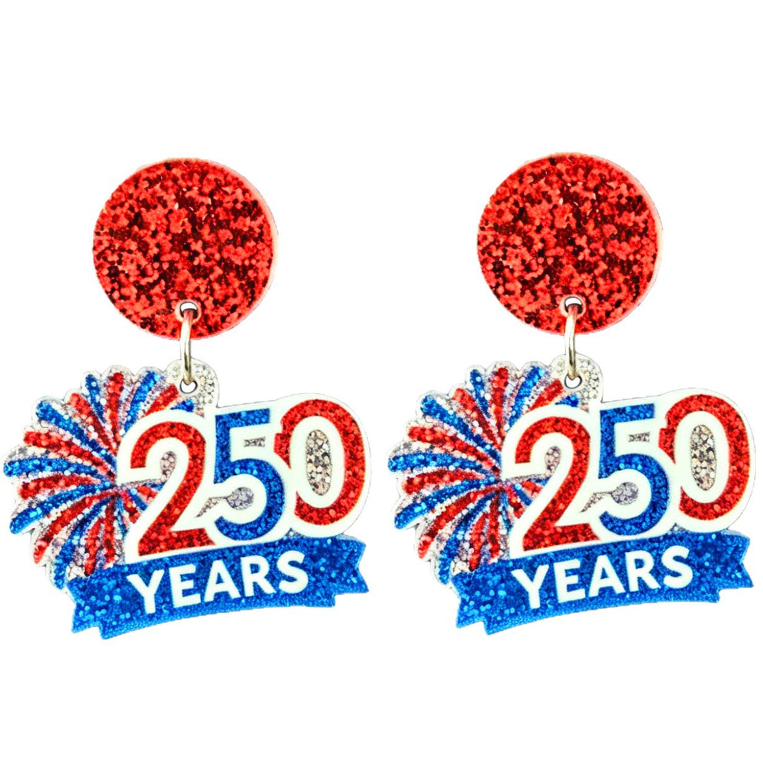 Ladies nan glittering bow earrings with stud closure and star stripe motif Kalsten