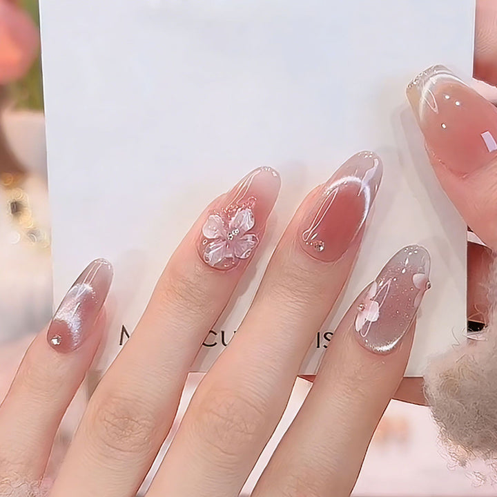 Artificial nail set with sparkling glitter accents Kalsten