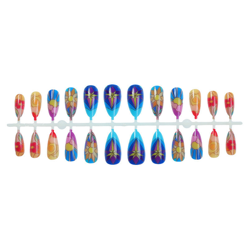 Artistic Floral Stiletto Press-On Nail Set Kalsten