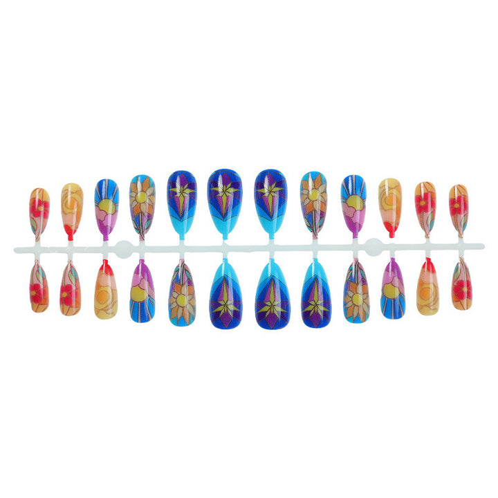 Artistic Floral Stiletto Press-On Nail Set Kalsten