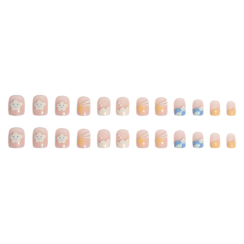 Artistic Cloud-Themed Press-On Nails Kalsten