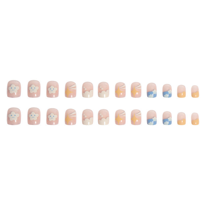 Artistic Cloud-Themed Press-On Nails Kalsten