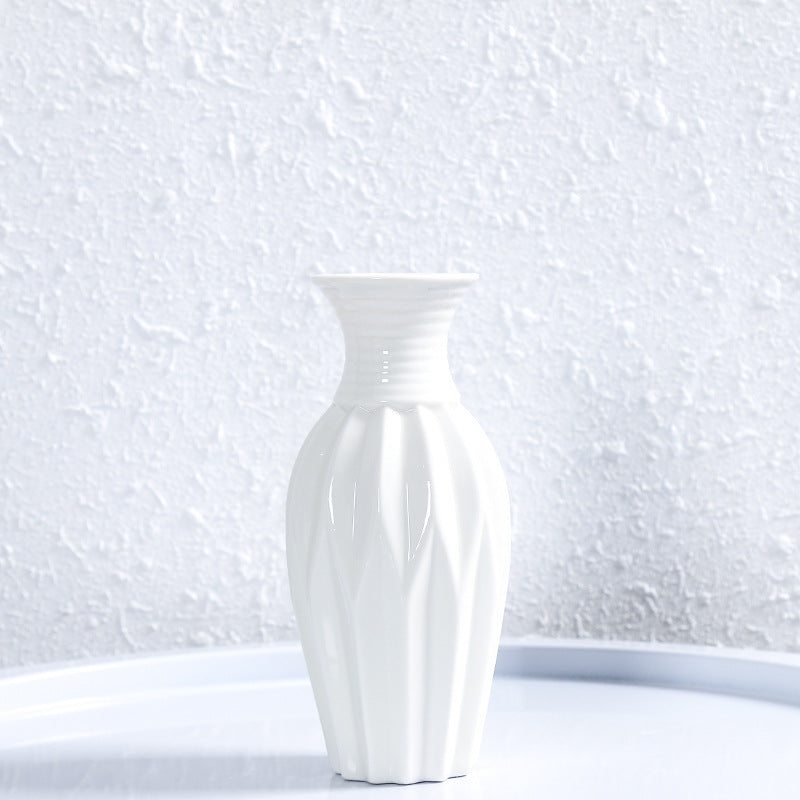 Modern Ribbed Ceramic Flower Vase Kalsten