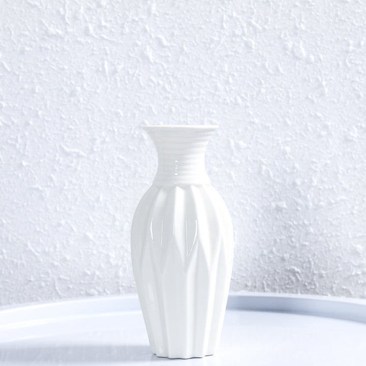 Modern Ribbed Ceramic Flower Vase Kalsten