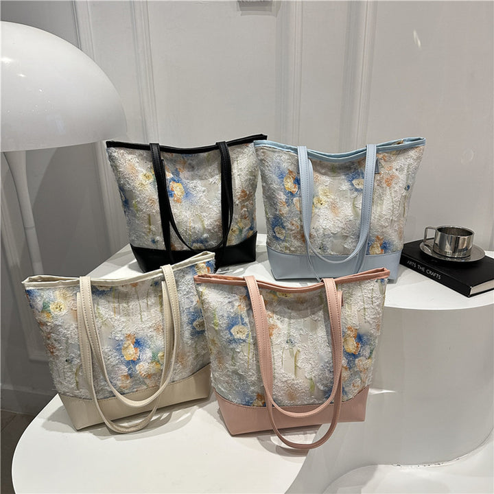 Artistic Floral Embroidered Tote Bag Kalsten