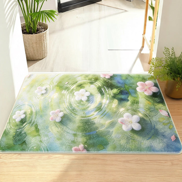 Floral-Themed Memory Foam Bath Mat Kalsten