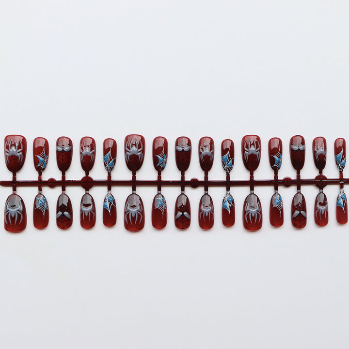 Thematic Spider-Man Inspired Press-On Nail Art Set Kalsten