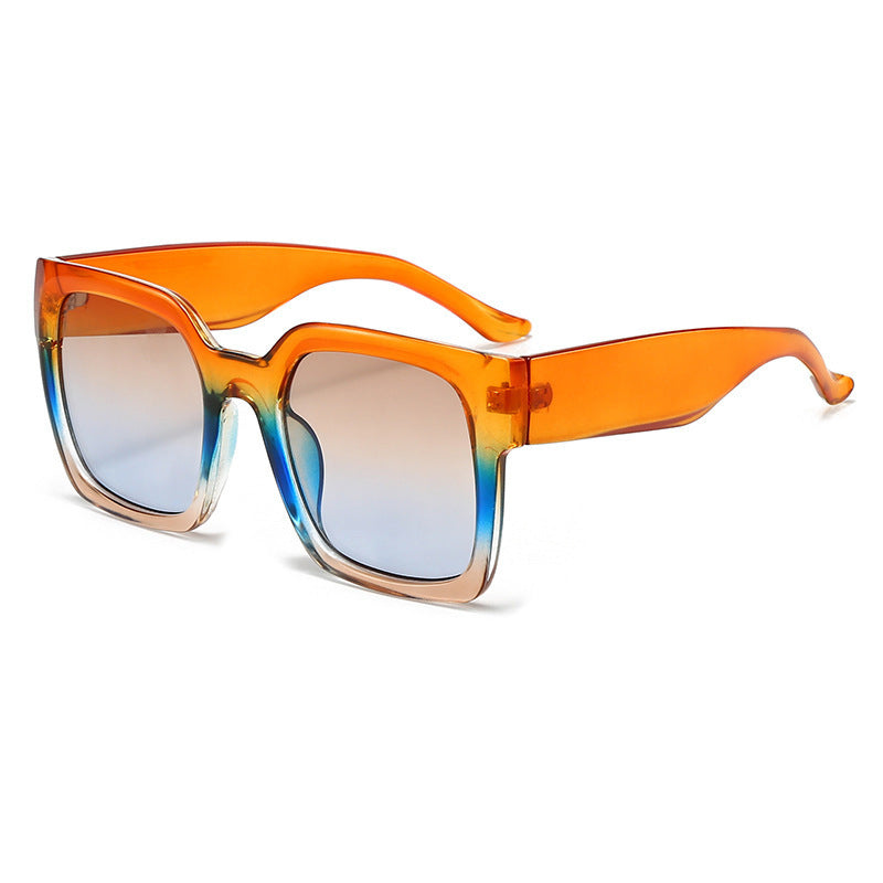Women's square sunglasses with stylish transparent frame and soft color gradient Kalsten