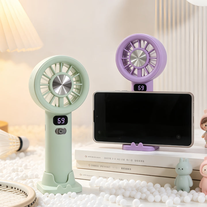 Women's portable hand fan with digital speed display Kalsten