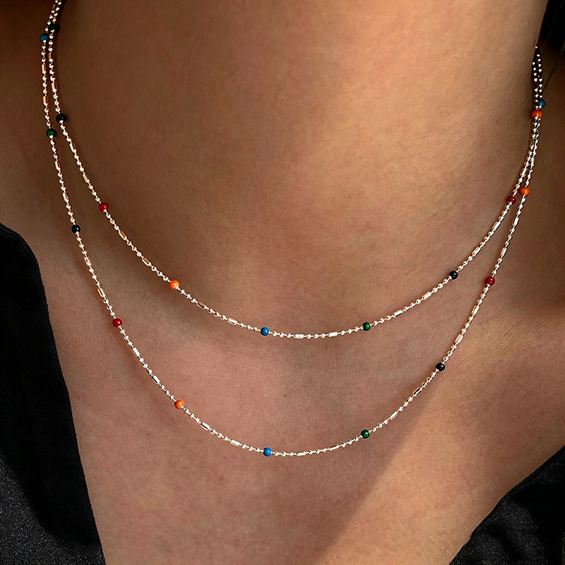 Dainty Multi-Colored Beaded Chain Bracelet Kalsten