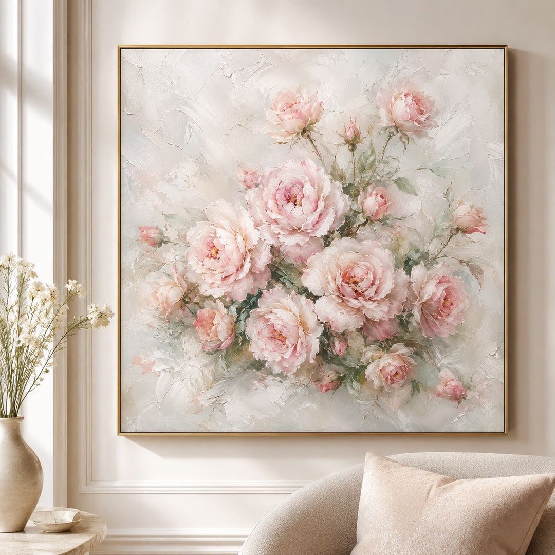3D Textured Floral Canvas Artwork