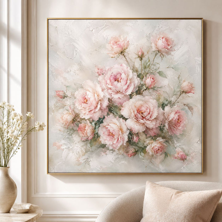 3D Textured Floral Canvas Artwork