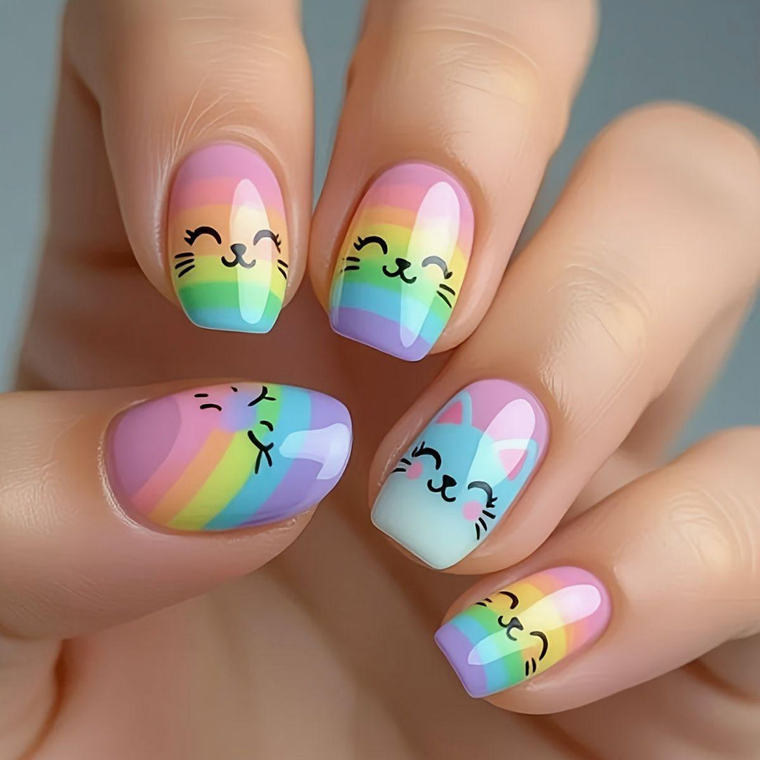 Cute Cat-Themed Nail Art Enhancements Kalsten