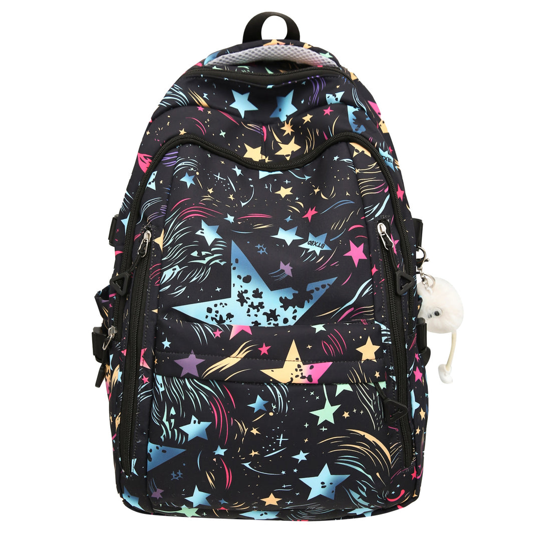 Backpack with Colorful Star Pattern and Innovative Storage Options Kalsten