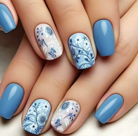 Floral Design Press-On Nails Kalsten