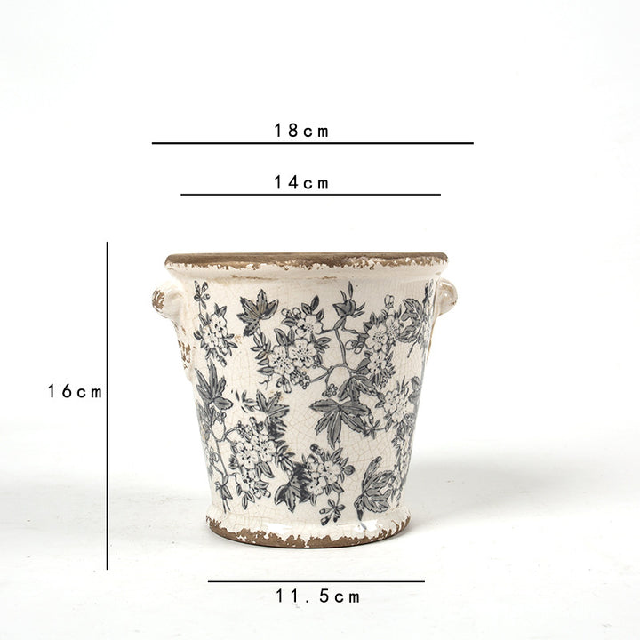 Decorative flower pot with floral embellishments Kalsten