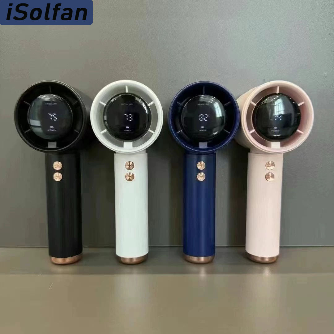 Ladies handheld fan with digital speed control and LED display Kalsten
